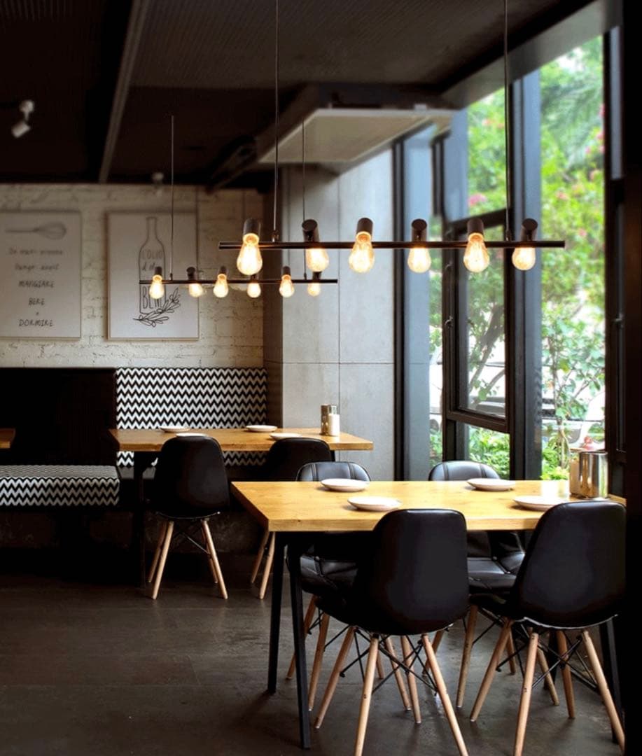 シンプルモダン 6灯LED電球付きスポットライト ブラック