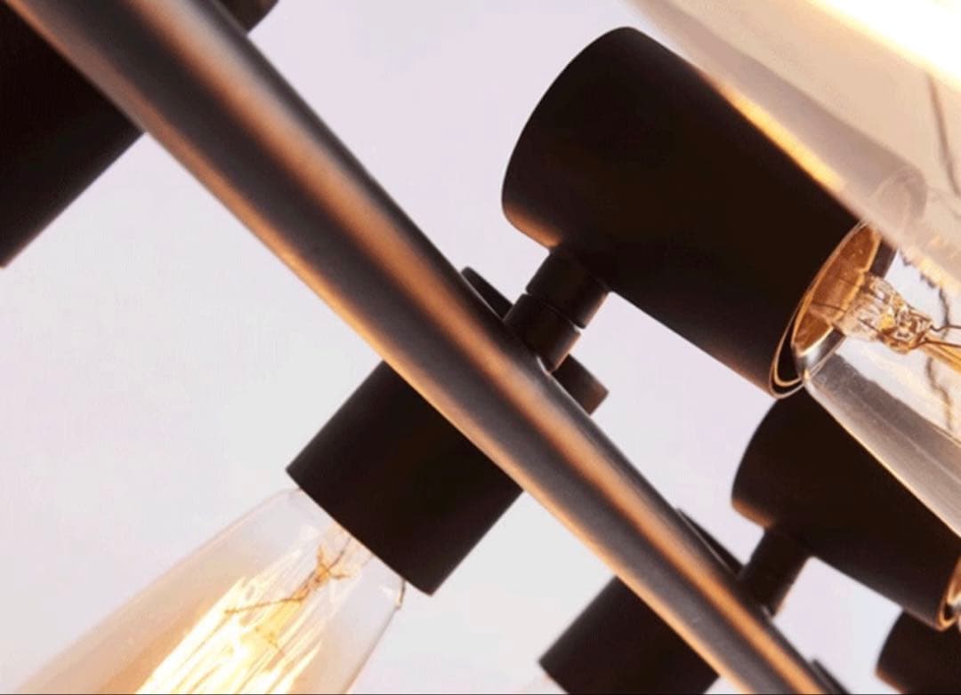 シンプルモダン 6灯LED電球付きスポットライト ブラック