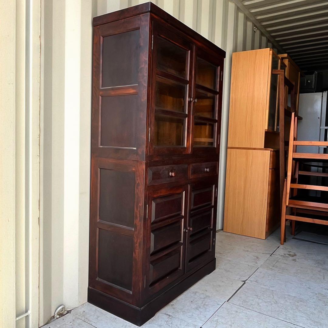 取付無料！松本民芸家具 天然木おしゃれアンティーク食器棚 飾り棚✨