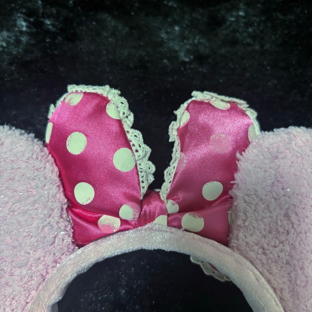 ディズニー カチューシャ ミニー イヤリング ピンク リボン ドット