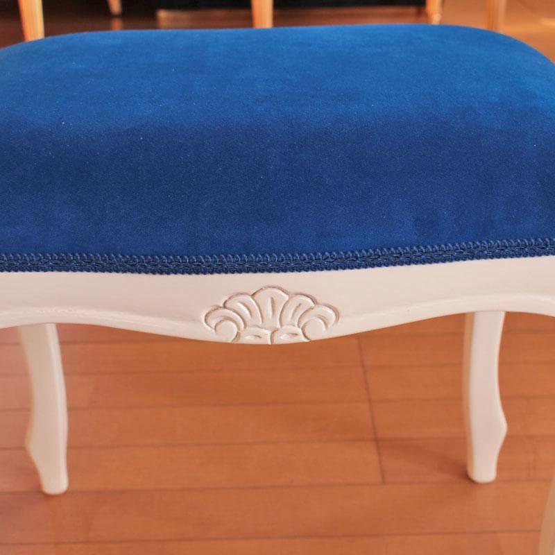 猫脚スツール エレガント 青 ロココ風 ブルー かわいい 222-1404