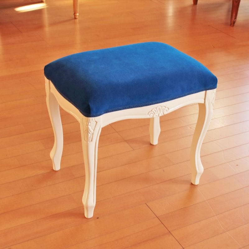 猫脚スツール エレガント 青 ロココ風 ブルー かわいい 222-1404