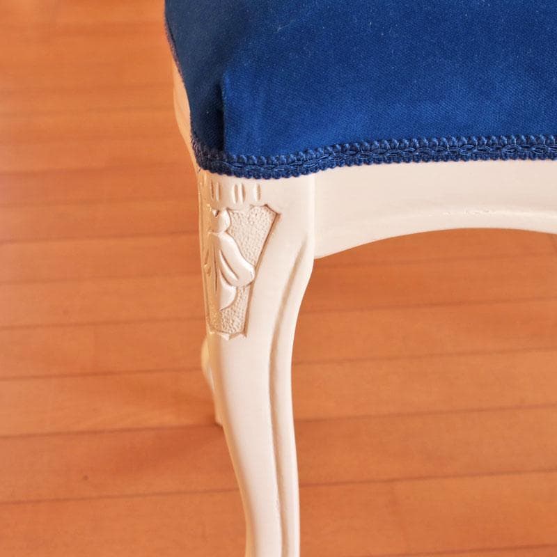 猫脚スツール エレガント 青 ロココ風 ブルー かわいい 222-1404