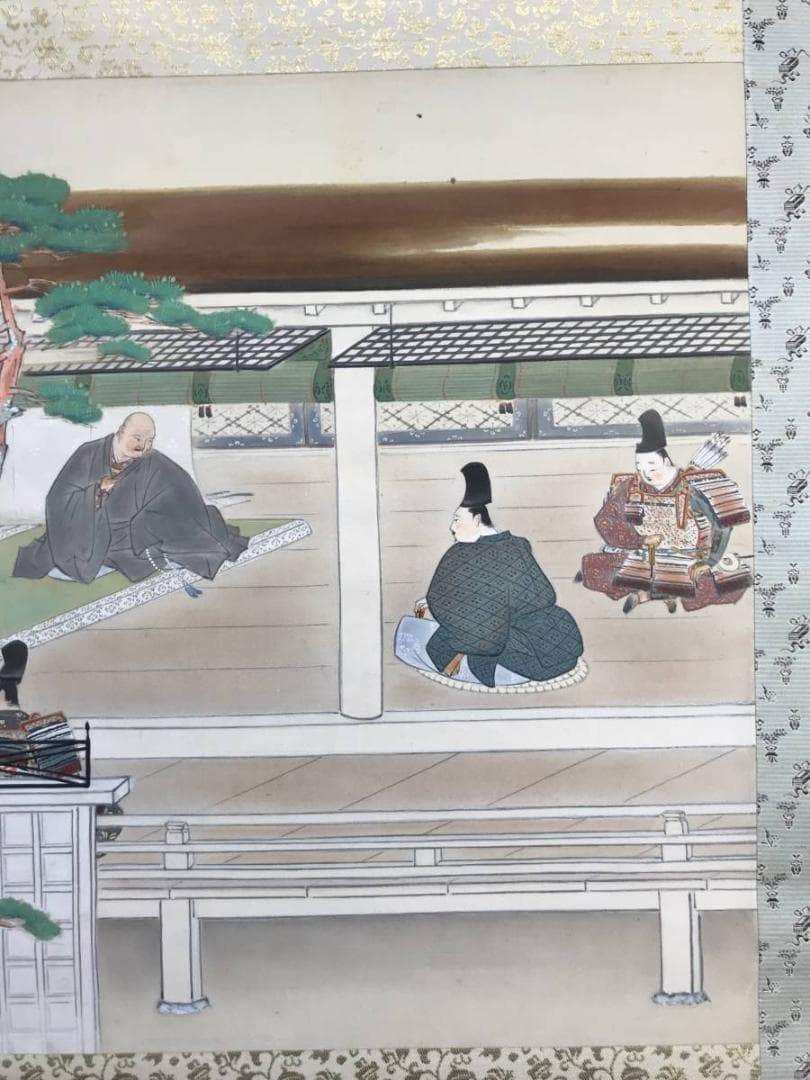 【真作】岩佐古香/重成諌言図/人物図/掛軸/名家伝来/AC-784