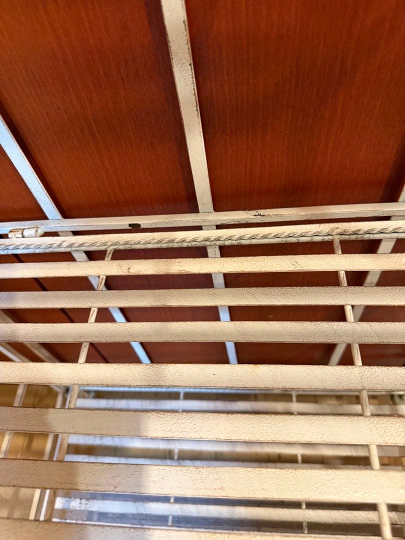 アンティーク調 ホワイト アイアンラック 3段