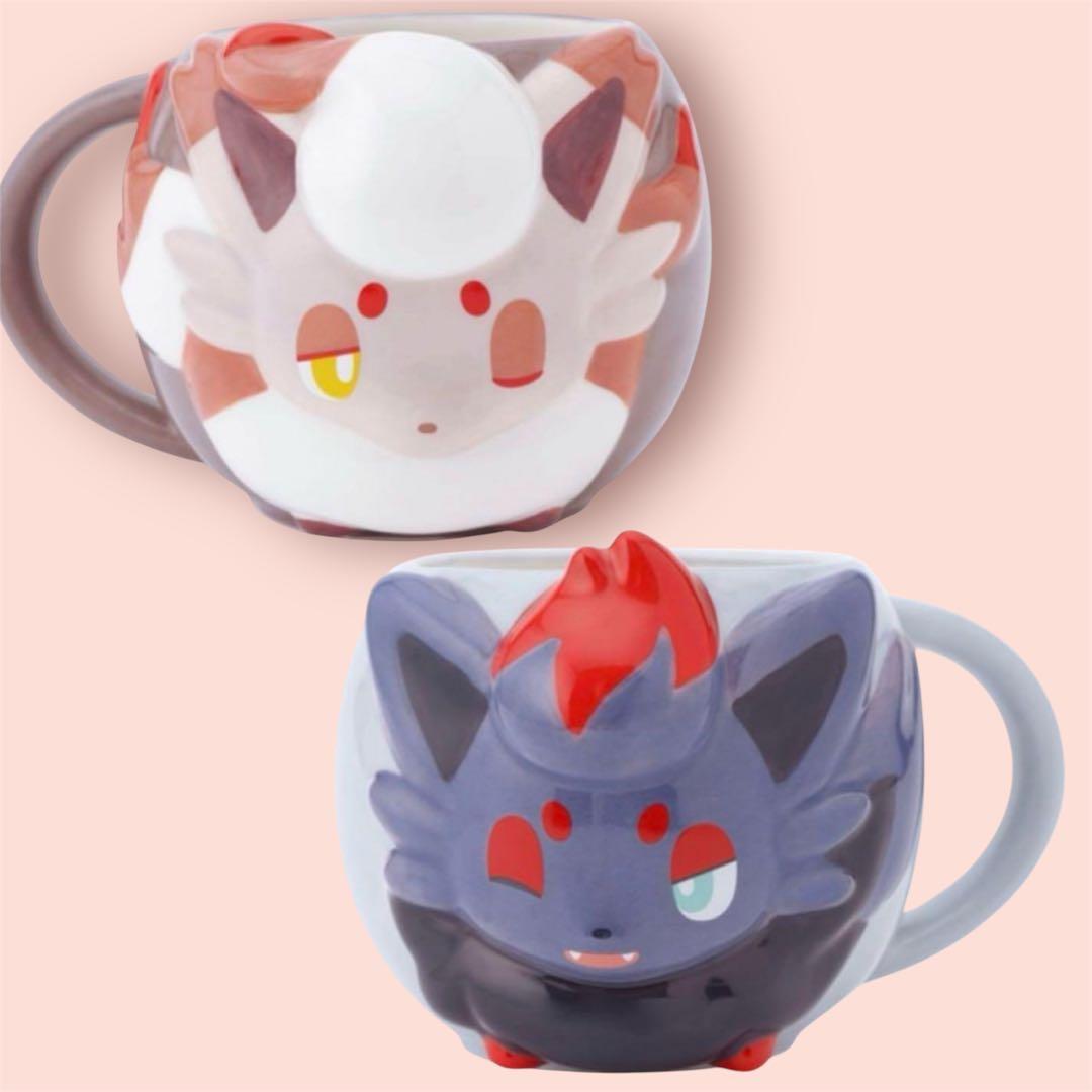 新品2個ポケモンセンター 立体マグカップ にたものどうし ゾロア