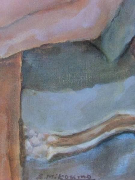 三雲祥之助、椅子によりかかる裸婦、希少・大判画集画、新品高級額・額装付