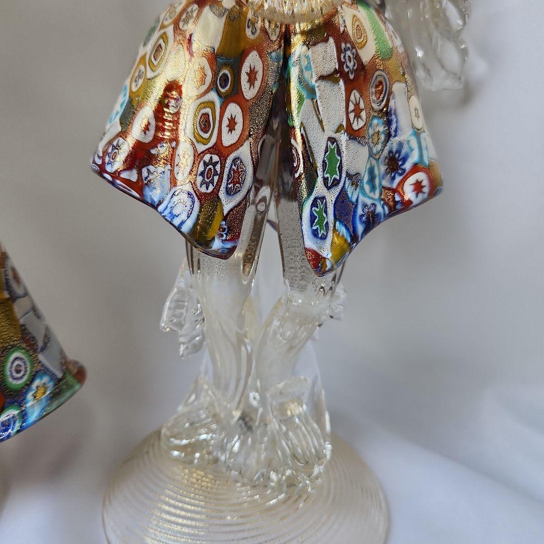 ナ*カ様 ベネチアンガラス ミルフィオリ バラリン工房 金彩 ペアドール mur