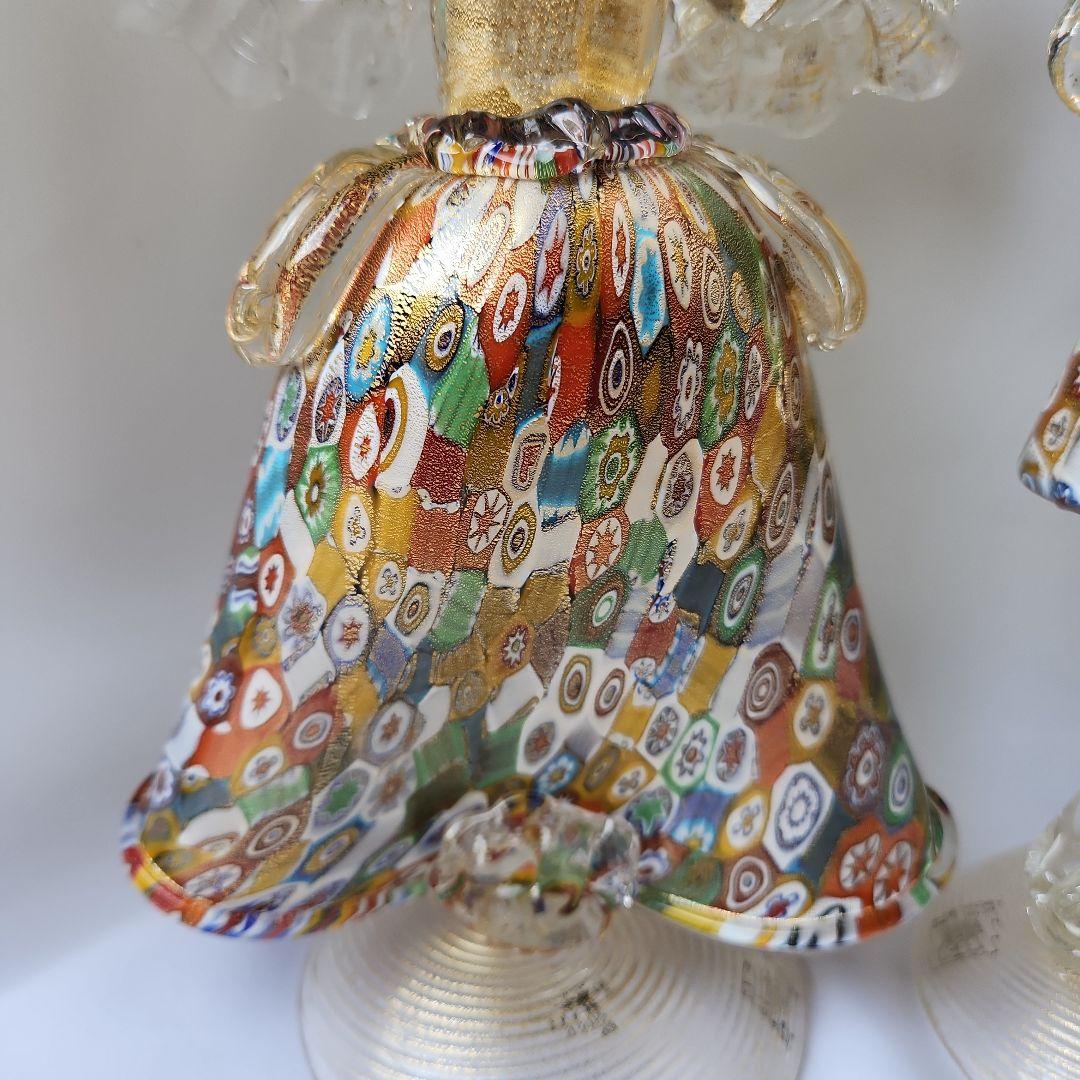 ナ*カ様 ベネチアンガラス ミルフィオリ バラリン工房 金彩 ペアドール mur