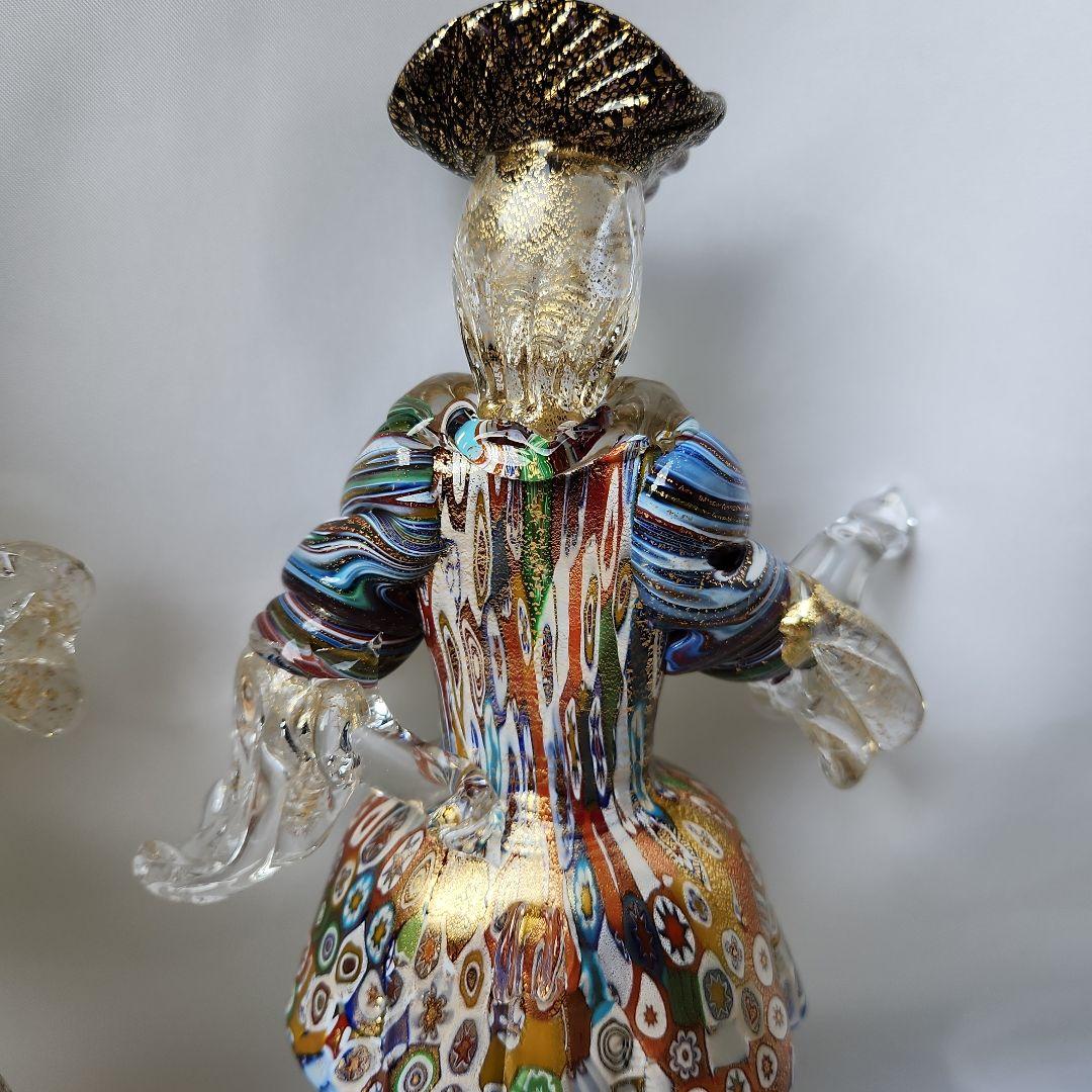 ナ*カ様 ベネチアンガラス ミルフィオリ バラリン工房 金彩 ペアドール mur