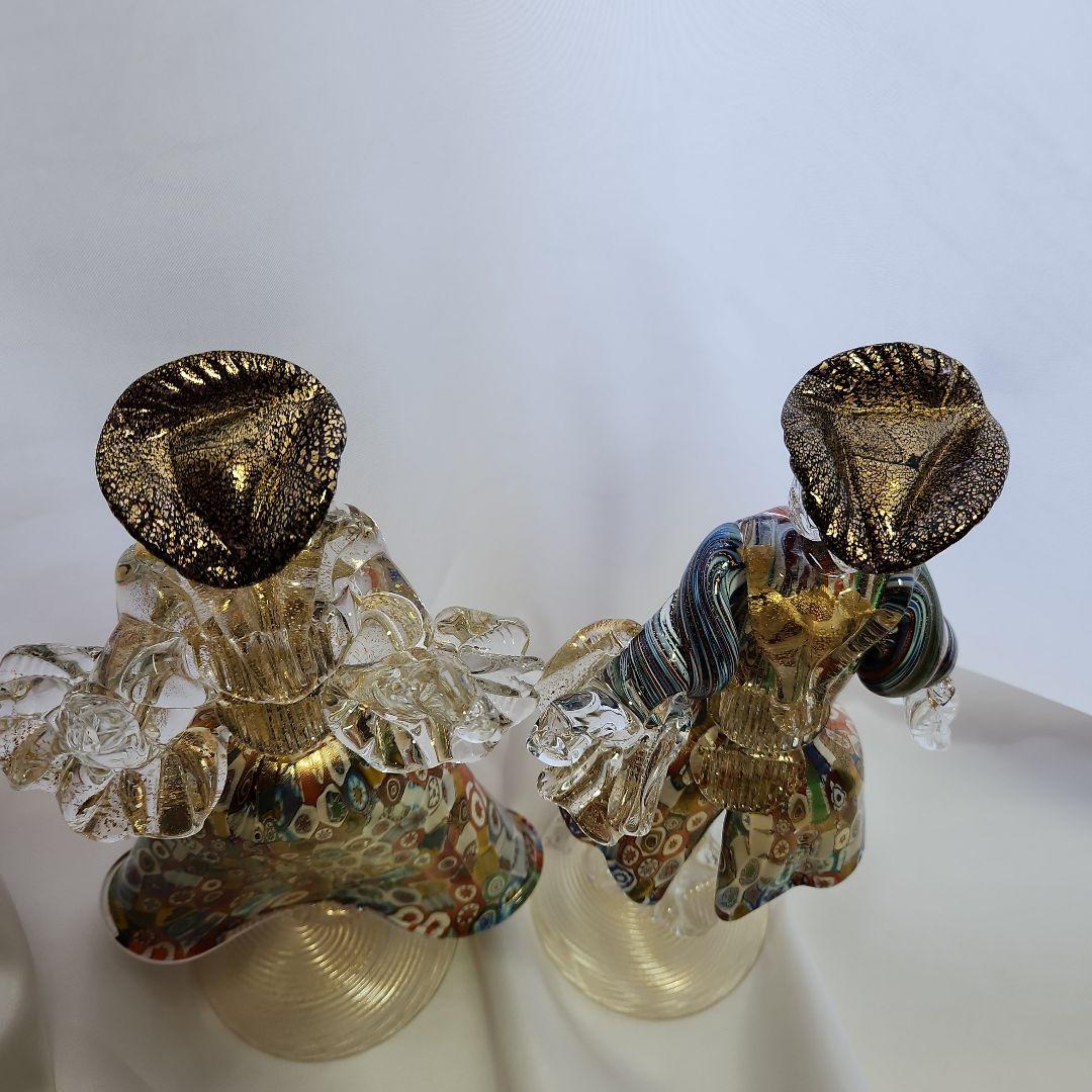 ナ*カ様 ベネチアンガラス ミルフィオリ バラリン工房 金彩 ペアドール mur