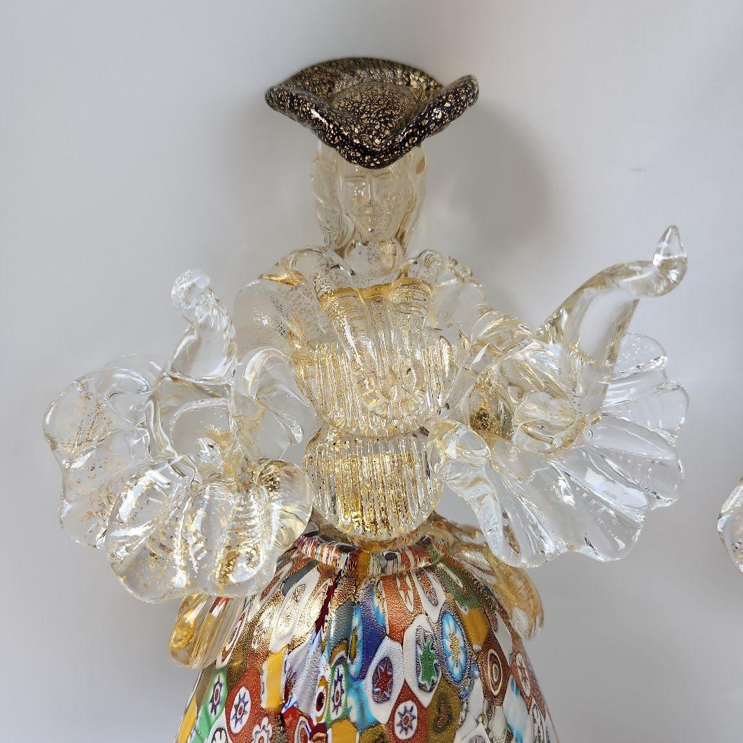 ナ*カ様 ベネチアンガラス ミルフィオリ バラリン工房 金彩 ペアドール mur