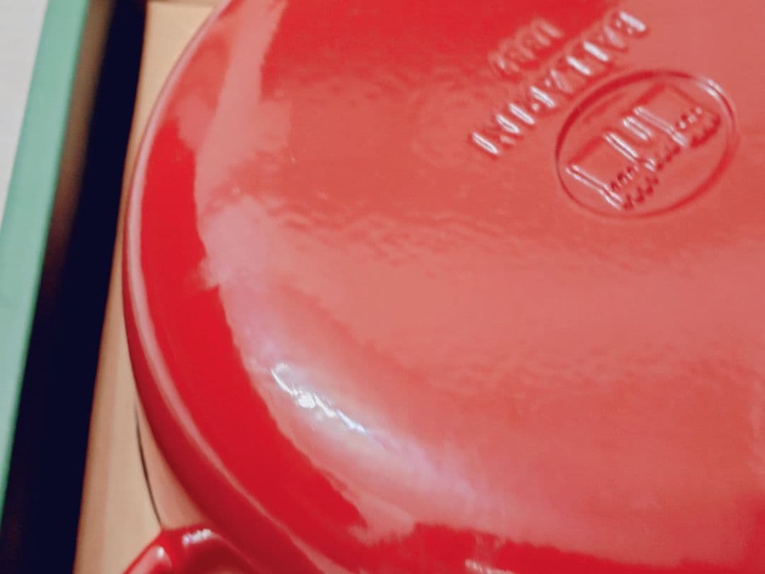 美品 バッラリーニ ベラモンテ 鋳物ほうろう鍋 24 cm ラウンド レッド