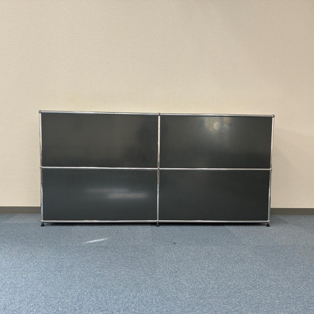 中古 USMハラー｜キャビネット サイドボード 2列2段 アントラサイト