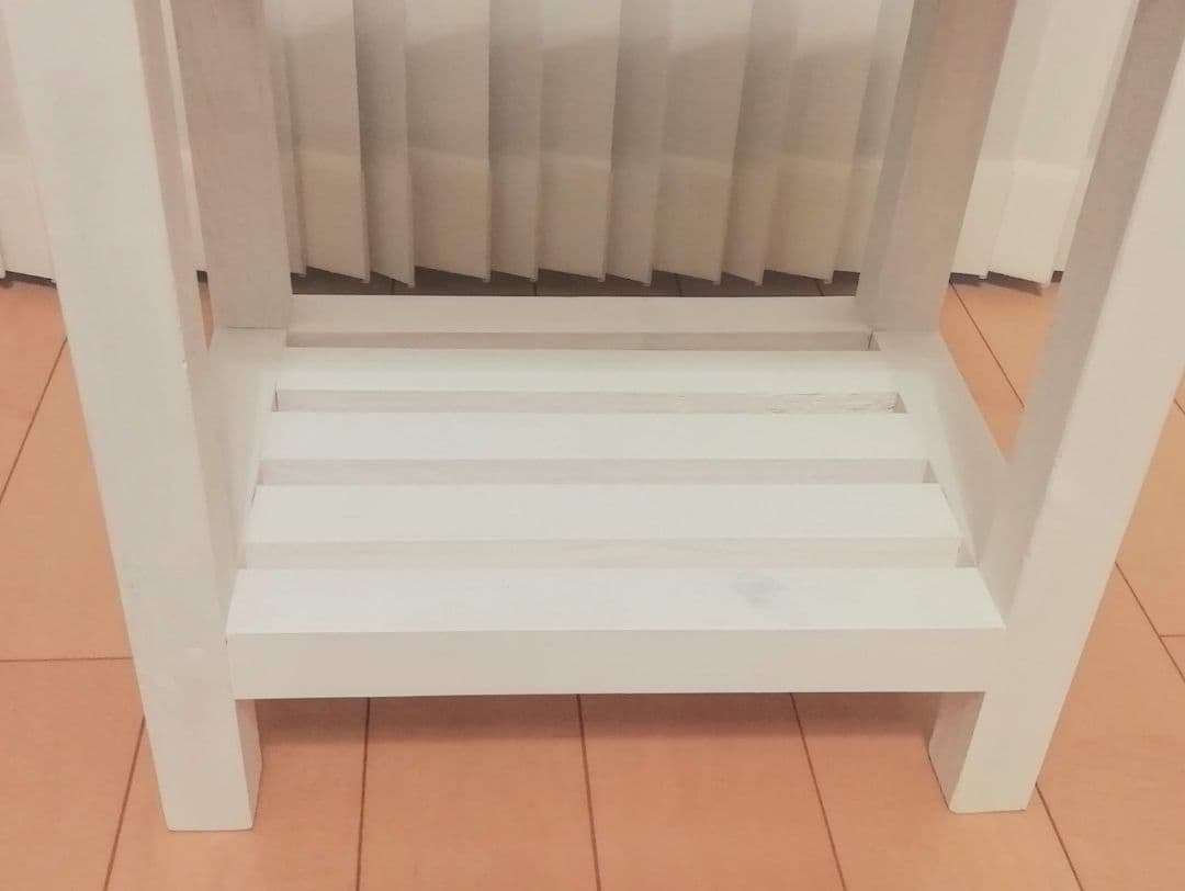 スツール棚付き/椅子/ホワイト【送料込み】