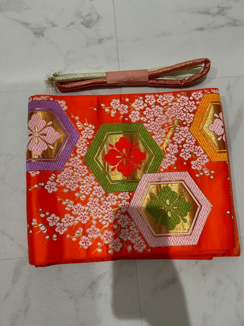 七五三 着物セット ピンク花柄 7歳用 10点フルセット