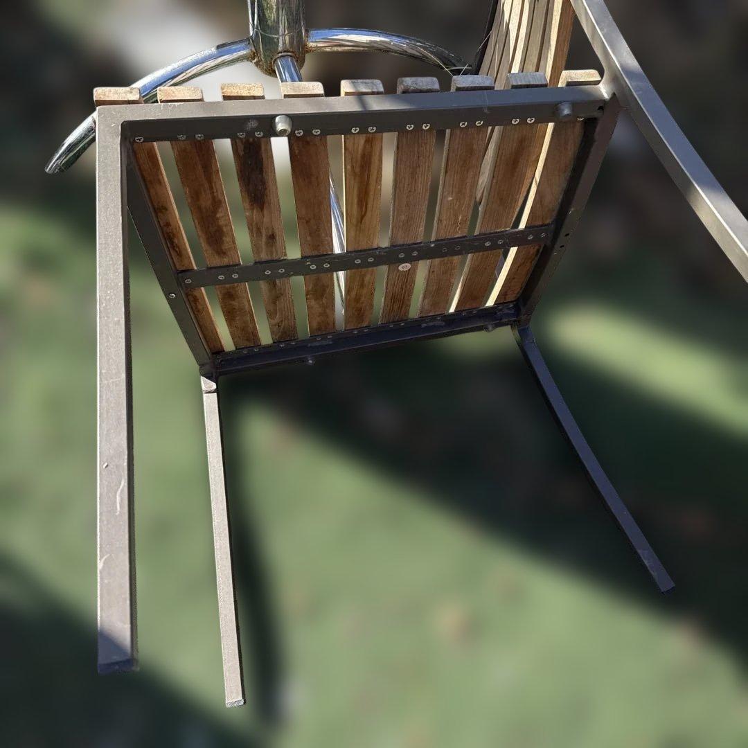 ガーデンチェア 木製スラットデザイン 2 点セート