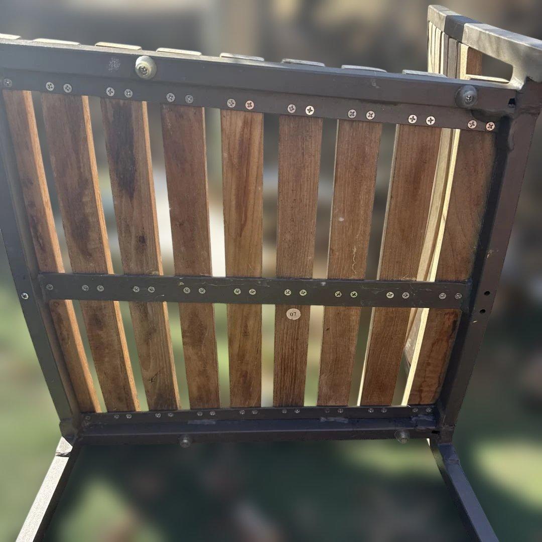 ガーデンチェア 木製スラットデザイン 2 点セート