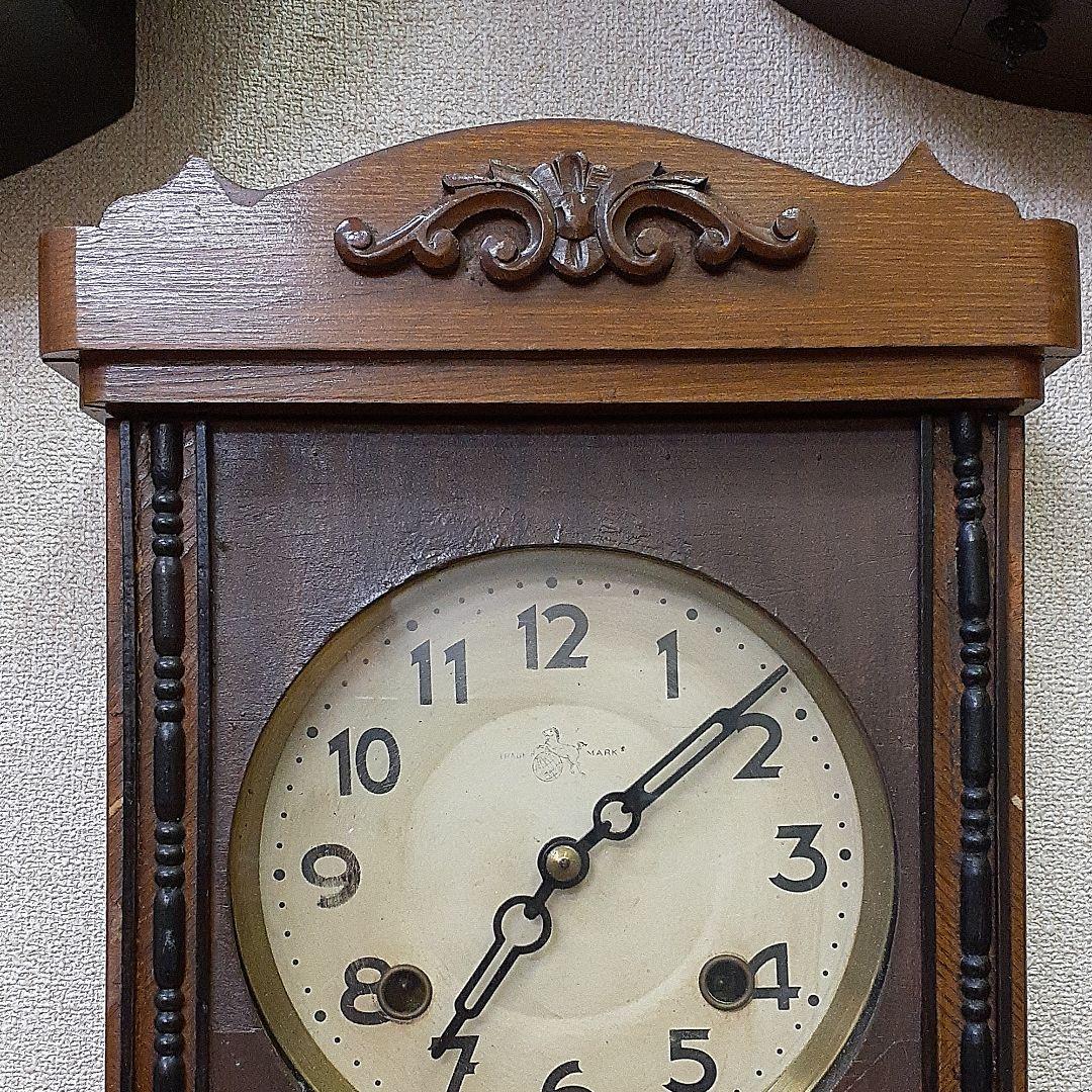 214 アンティーク　尾張掛時計　ゼンマイ式時計