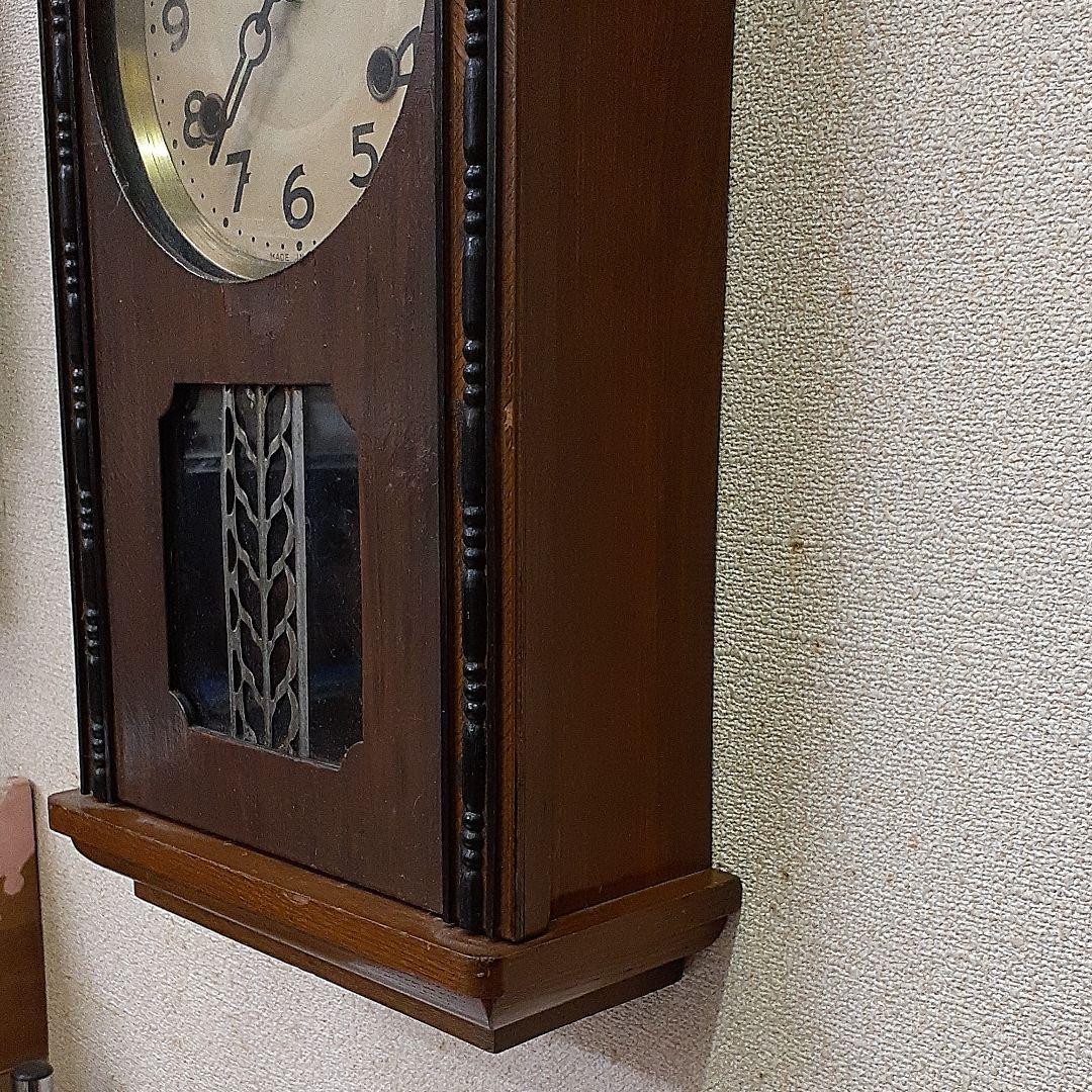 214 アンティーク　尾張掛時計　ゼンマイ式時計