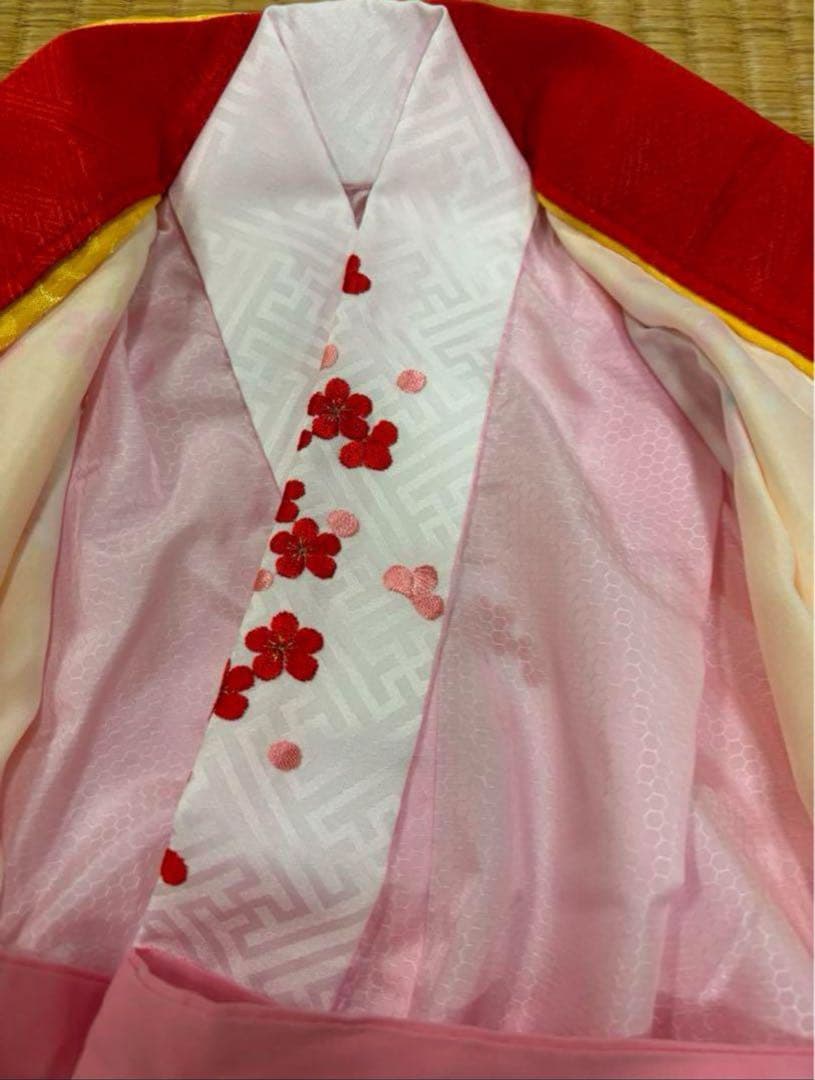 七五三　3歳女の子着物　新品　２点セット　鮮やか黄色　水色　花車　手毬　日本製