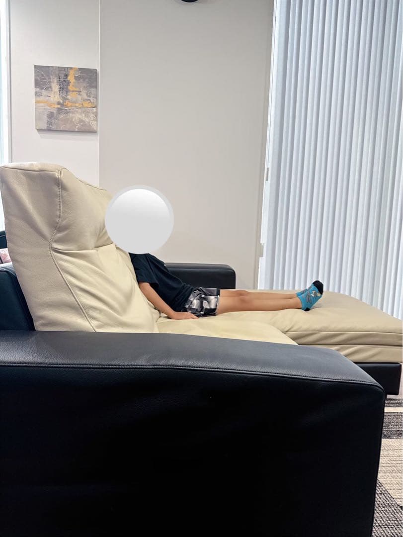 東京インテリア オーダー カウチ ソファー 黒白 シンプル おしゃれ 2人掛け