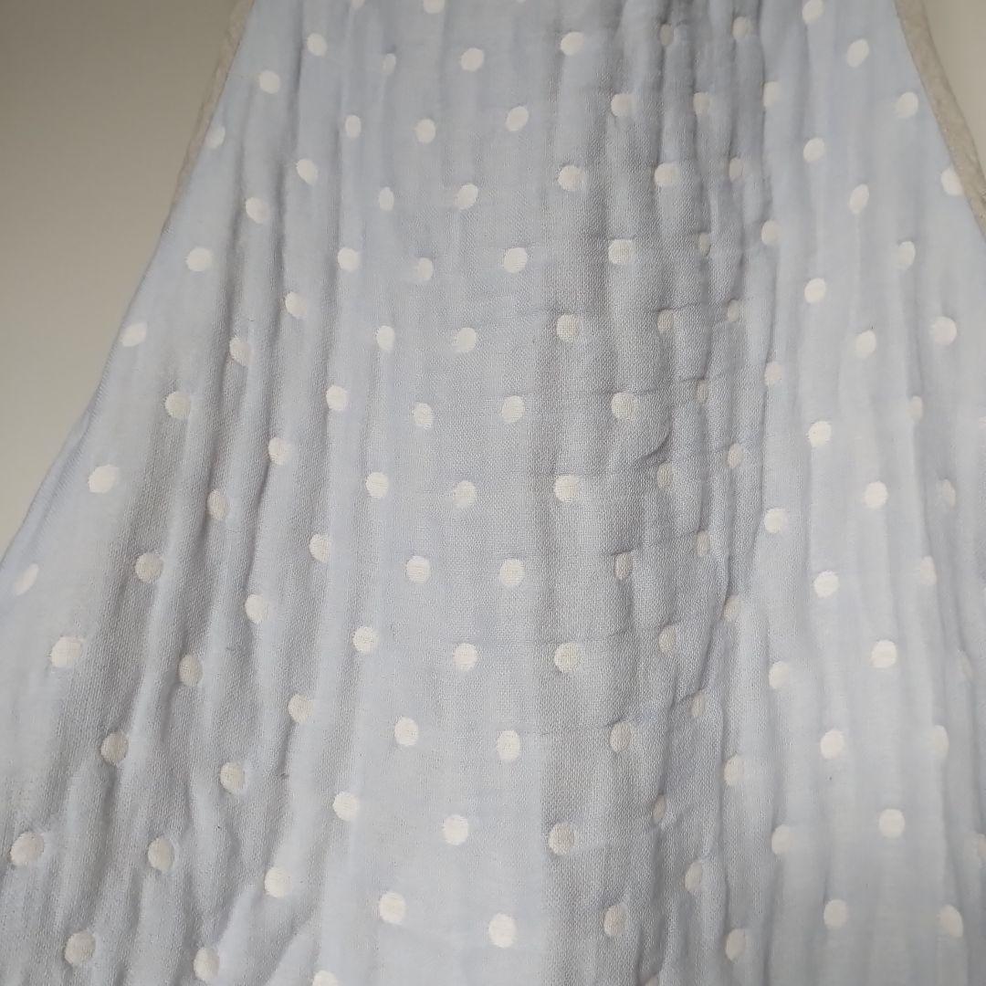 未使用品　エプロン　リバーシブル　ガーゼ生地　ドット柄