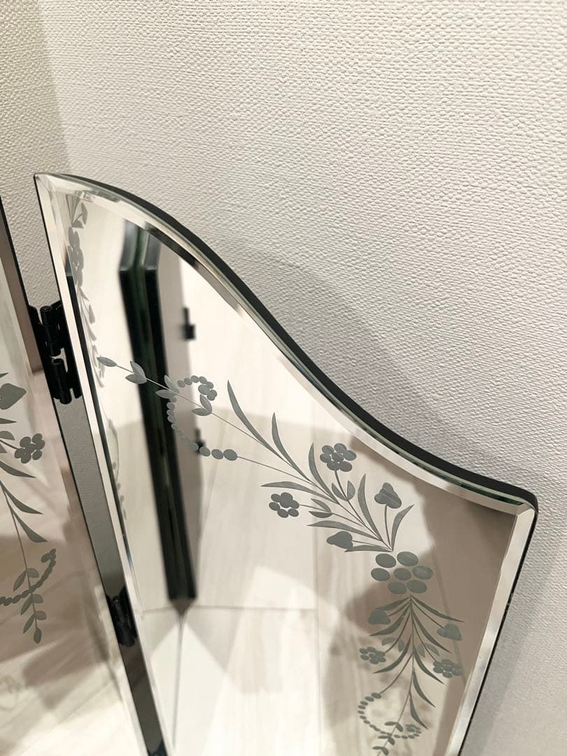 【美品】ローラアシュレイLaura Ashley エリーゼトリプルミラー 三面鏡