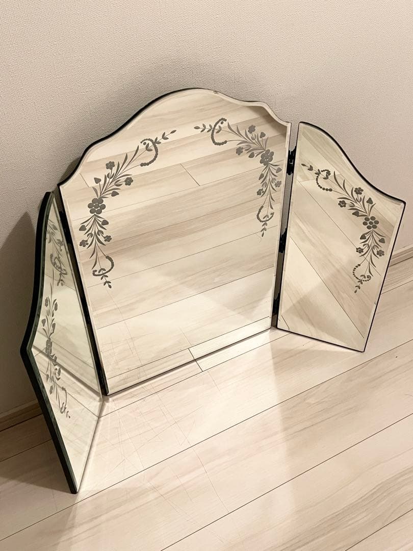 【美品】ローラアシュレイLaura Ashley エリーゼトリプルミラー 三面鏡