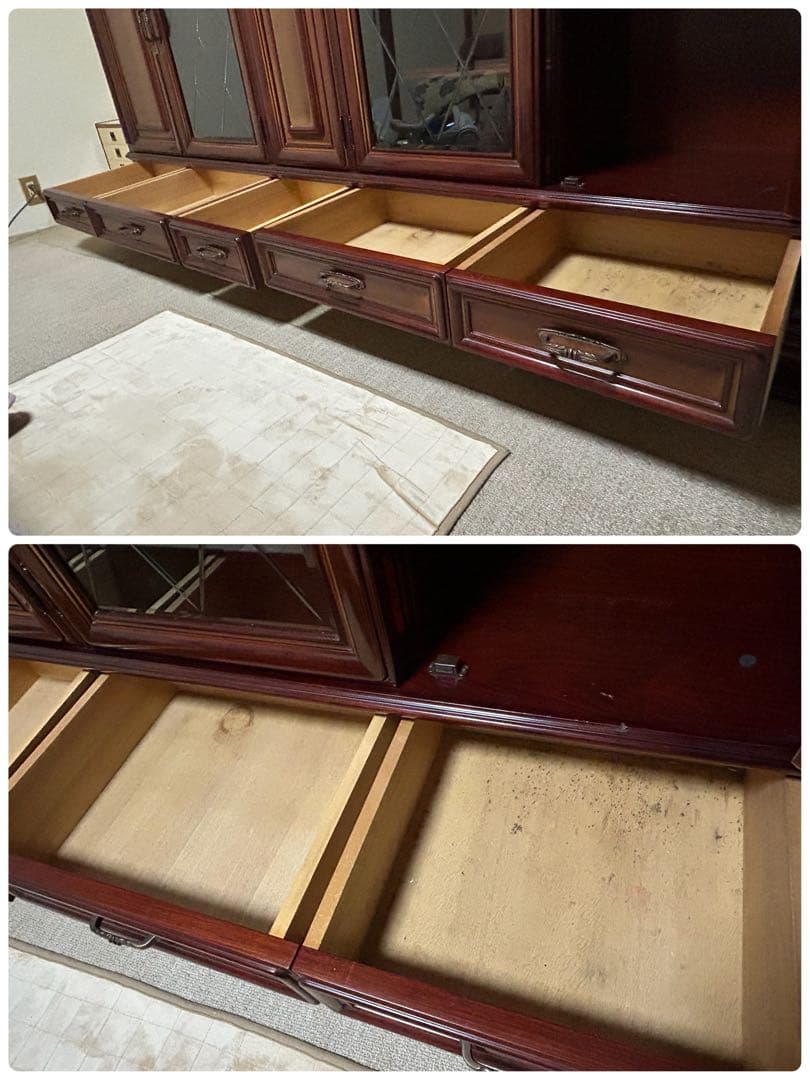 特大サイドボード　大型飾り棚　キャビネット　リビングディスプレイボード　ガラス扉