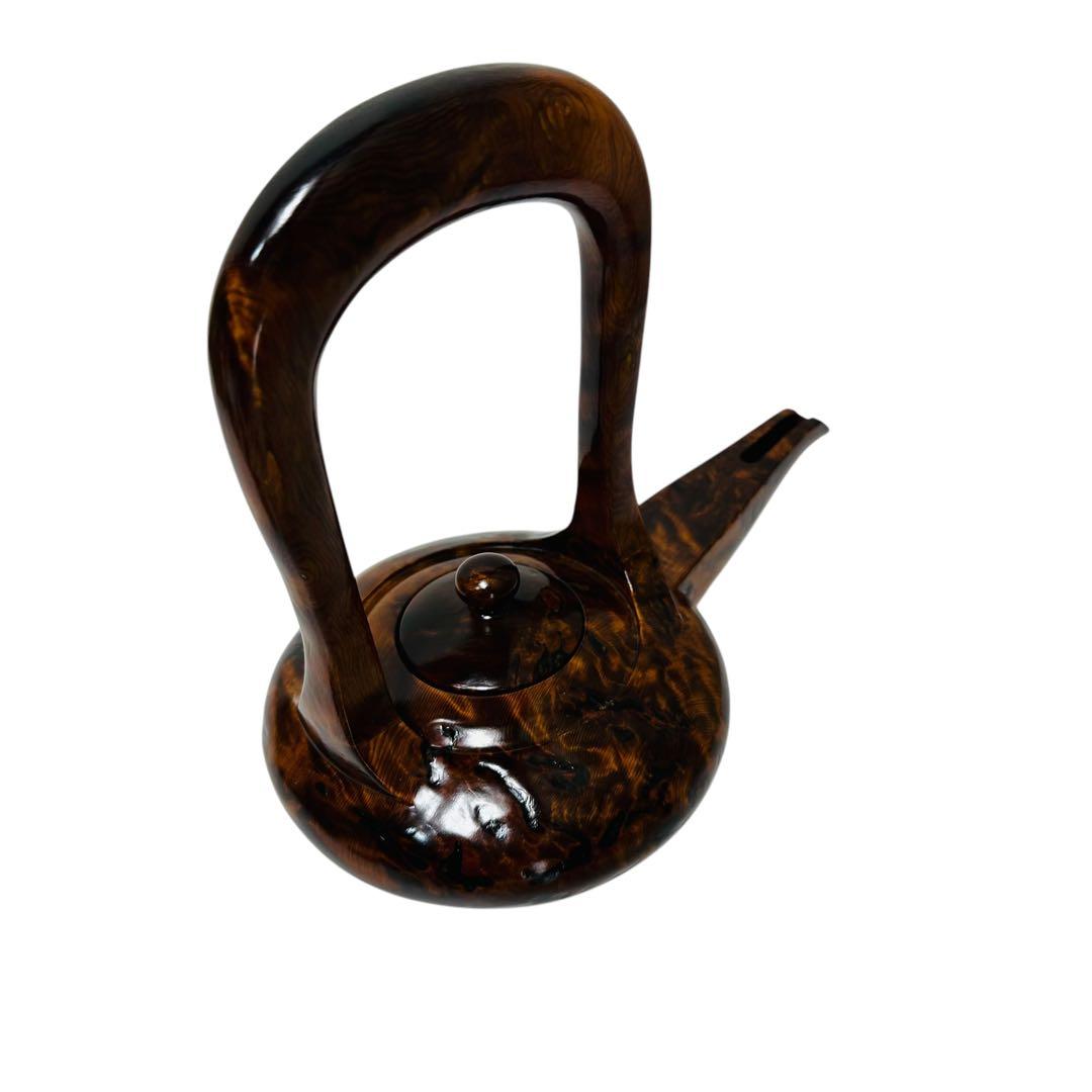 屋久杉 層蘇器 川下幸徳作 美術品　お屠蘇　銚子　台座　盃