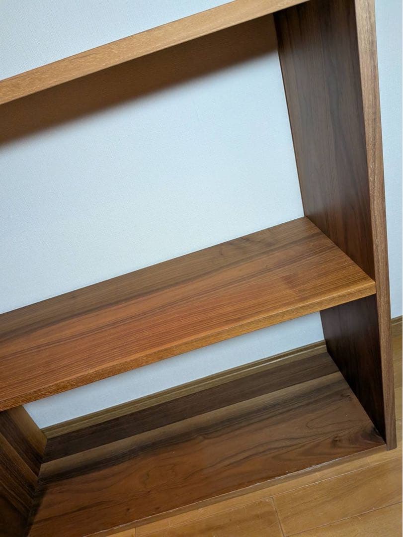 ■送料込■無印良品 スタッキングシェルフワイド 5段 ウォールナット棚収納