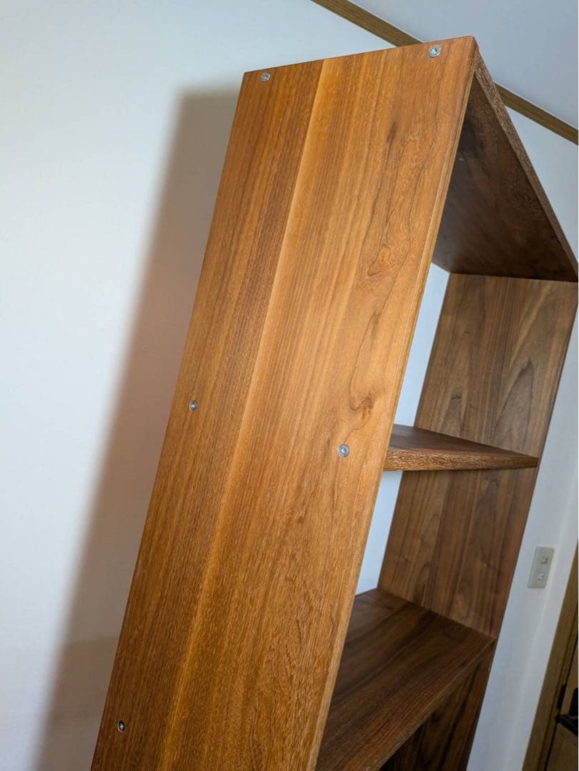 ■送料込■無印良品 スタッキングシェルフワイド 5段 ウォールナット棚収納