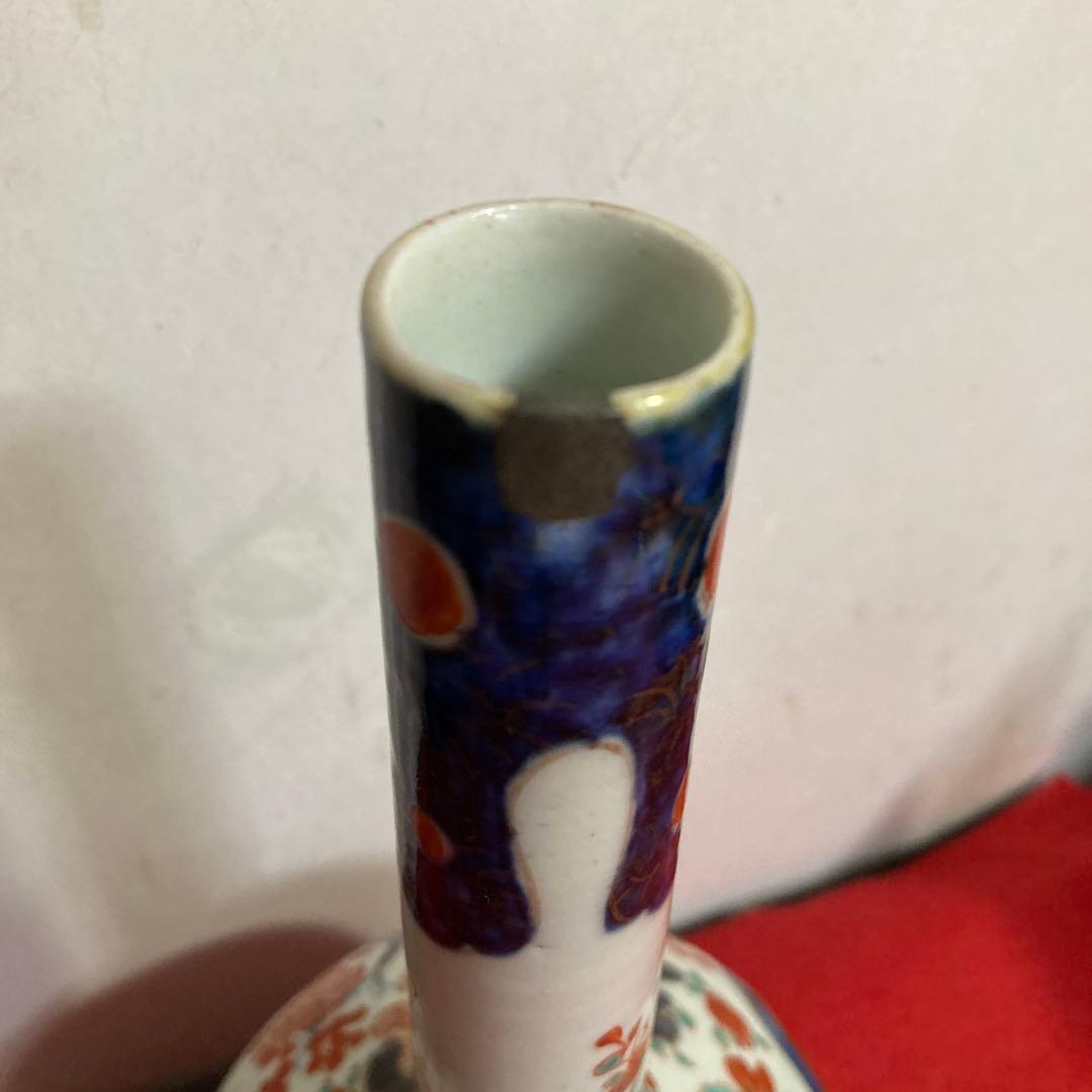 佐賀 伊万里焼 古伊万里色絵花鳥紋図鶴首徳利（江戸末期） - メルカリ