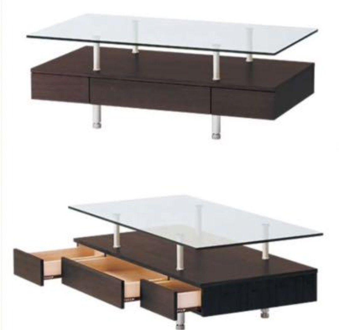 美品 ニトリ ガラスローテーブル