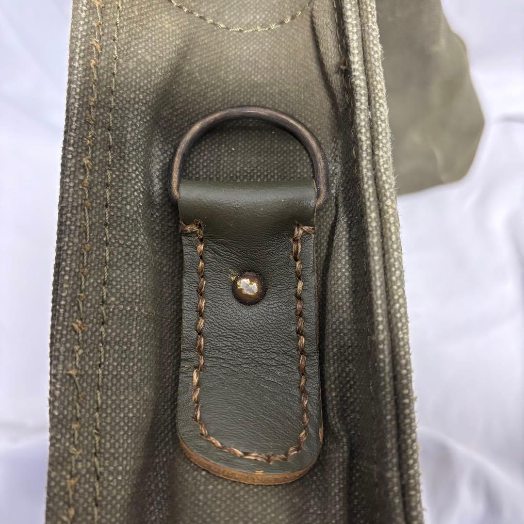 フランス軍 キャンバスレザーショルダーバッグ 未使用 dead stock 実物