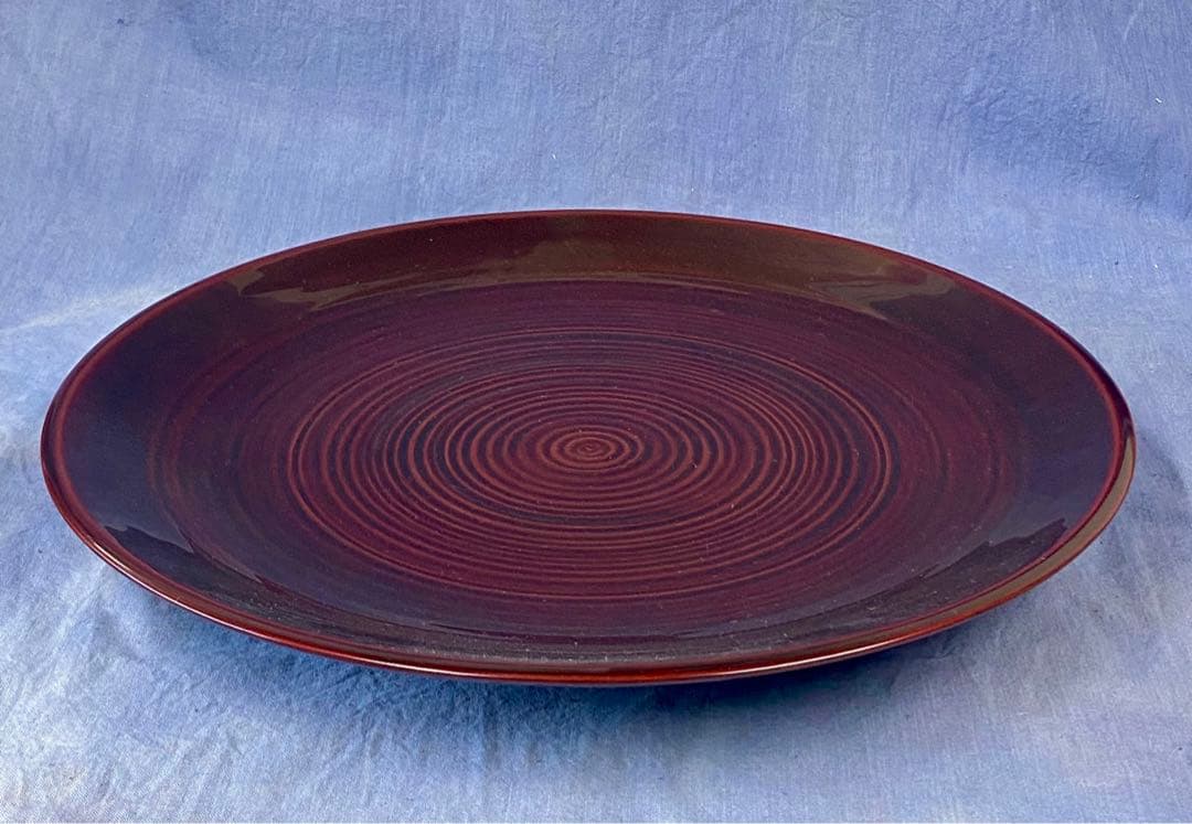 輪島塗 大皿（盛器） 千弾き溜塗り