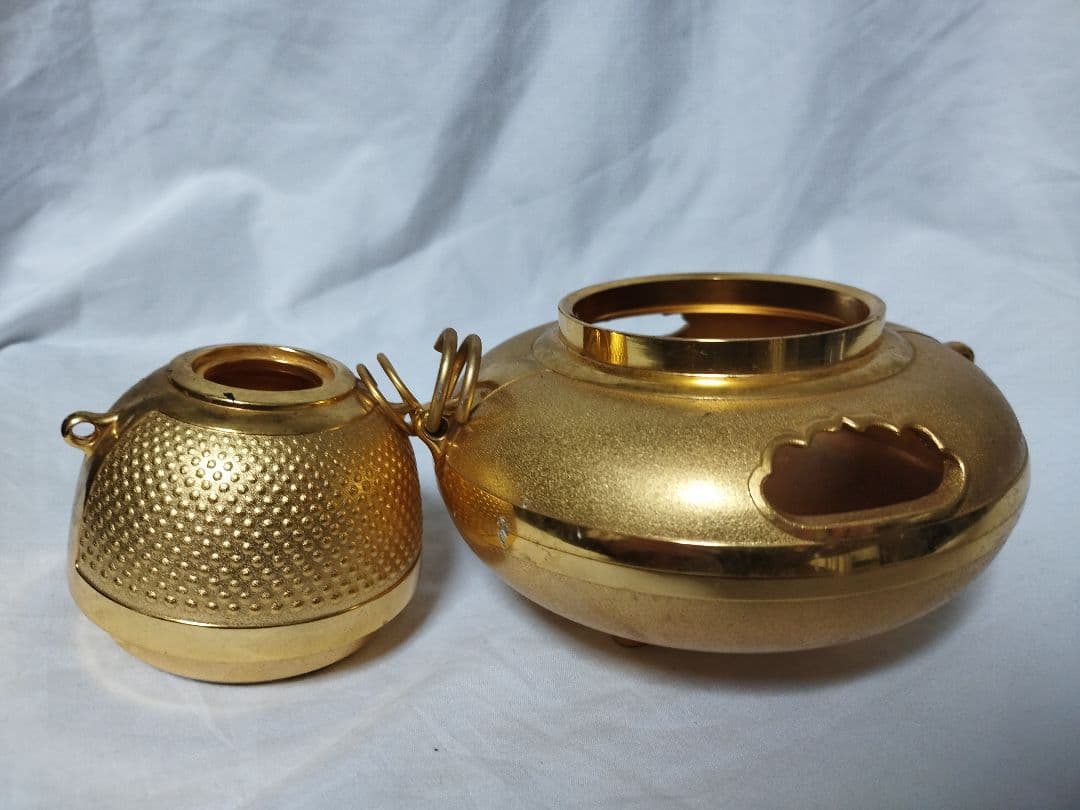 天皇陛下御即位 50年記念 黄金茶釜 招福 50周年 24KGP 置物 - メルカリ