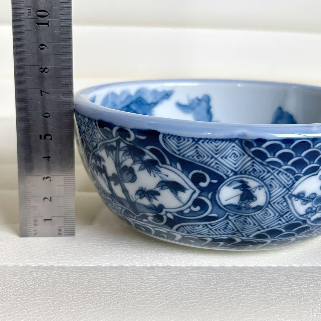 三洋陶器 龍峰窯 染付 祥瑞 山水 中鉢 煮物鉢 盛鉢 深皿 丸紋 花鳥