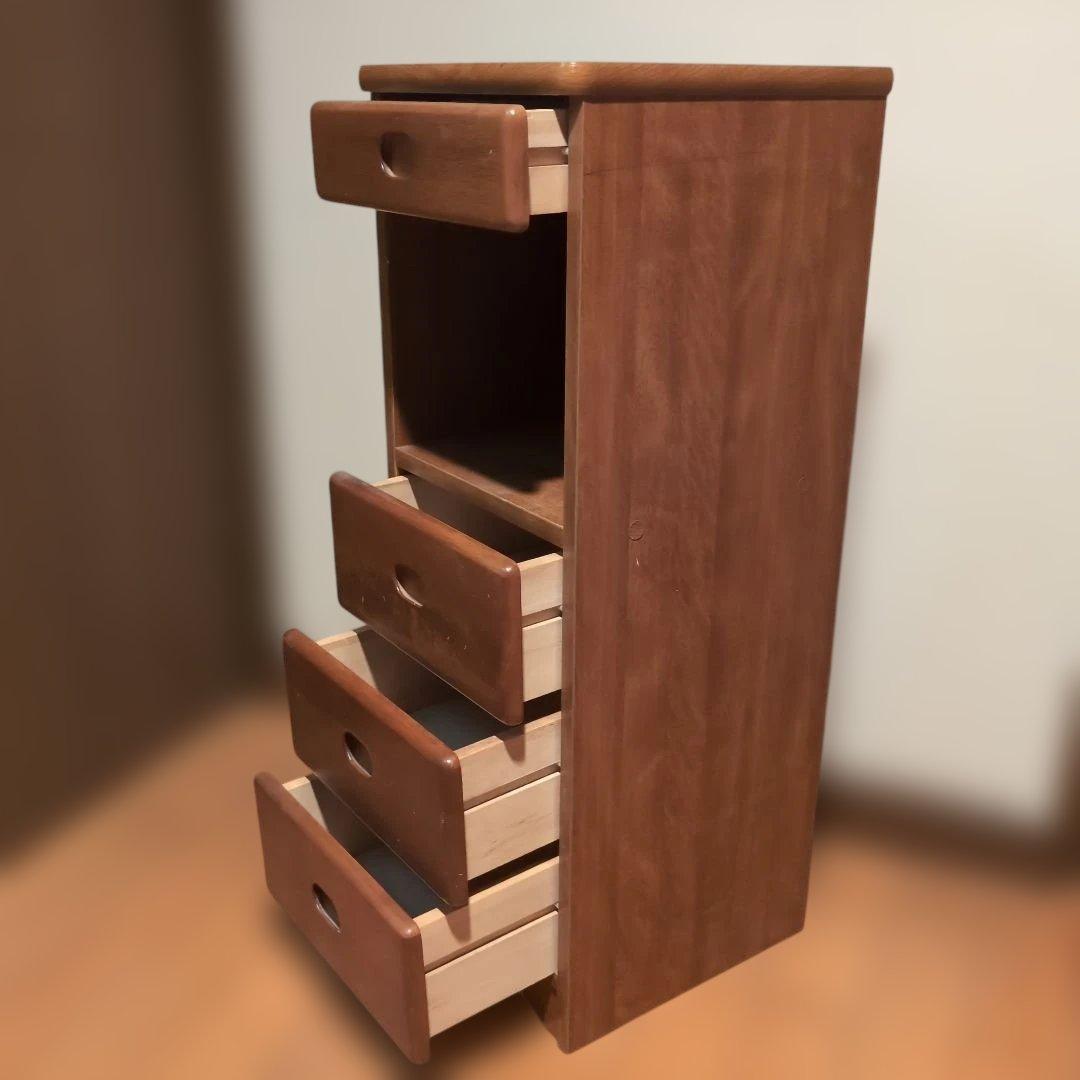 木製ラック 4段引き出し付き 収納