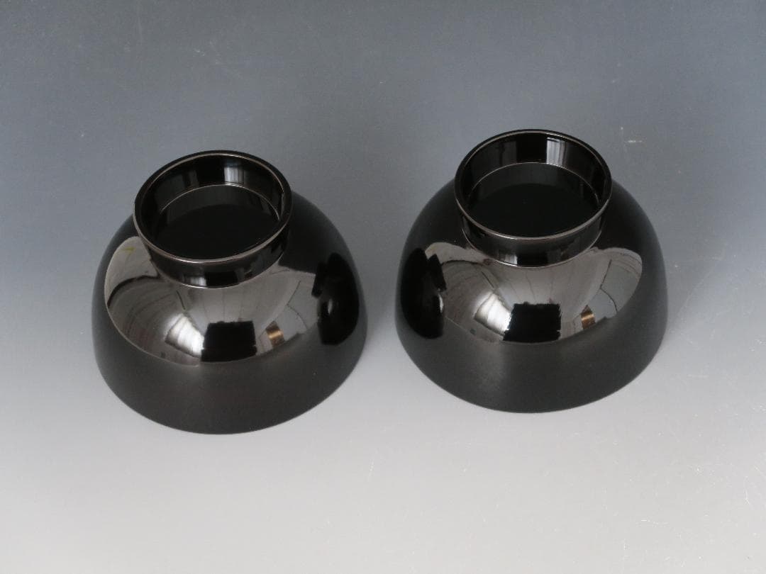 輪島塗】雑煮椀 塩徳屋漆器店 黒内朱塗 二客揃 布着堅地 天然木 共箱