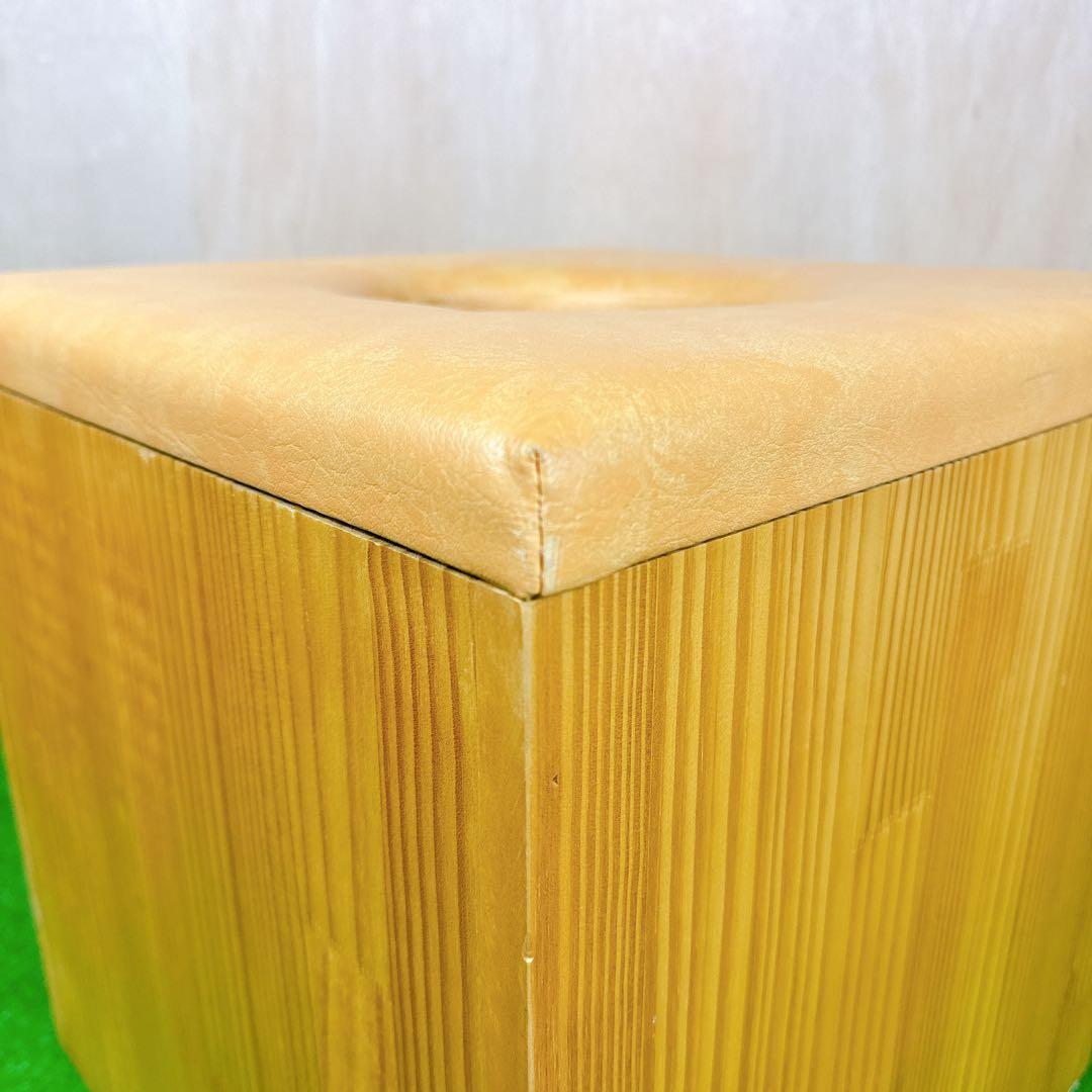 展示品 よもぎ蒸し 木製スツール クッション付き 【温活】 蓬　イス 丸穴