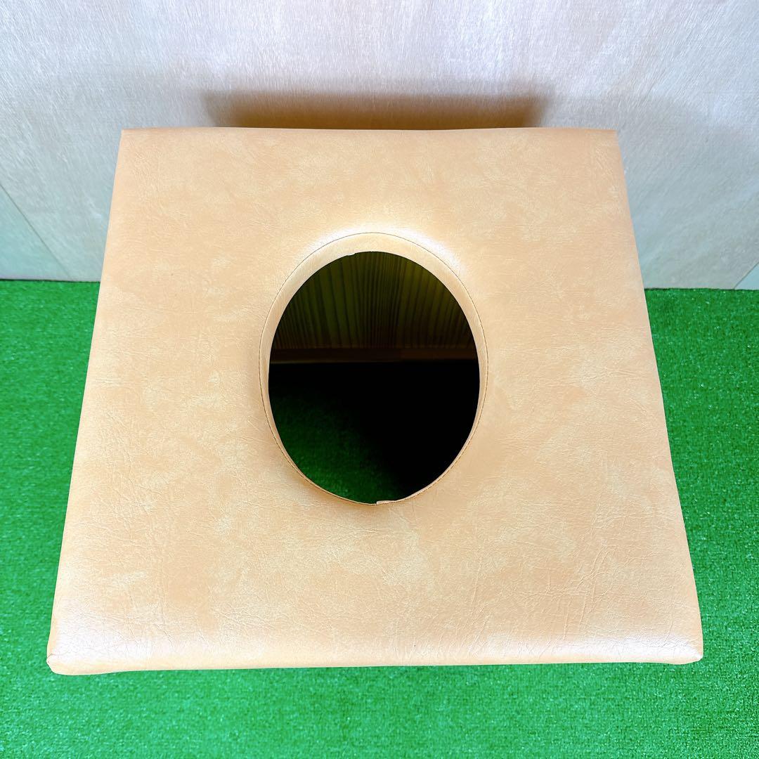 展示品 よもぎ蒸し 木製スツール クッション付き 【温活】 蓬　イス 丸穴