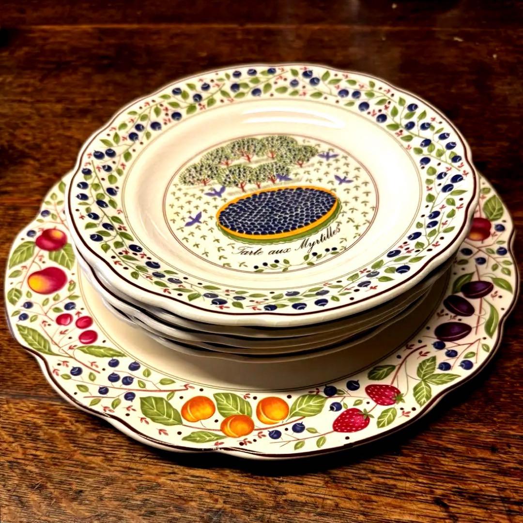 フランス ジアン社 GIEN フルーツタルト柄プレートセット6皿 - メルカリ