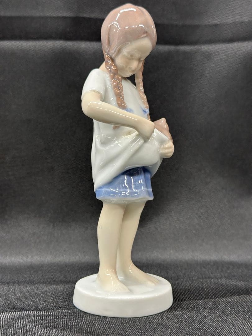 【保管品】B&G BING&GRONDAHL フィギュリン　少女　猫　1779