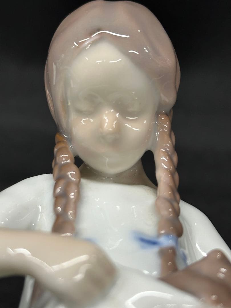 【保管品】B&G BING&GRONDAHL フィギュリン　少女　猫　1779