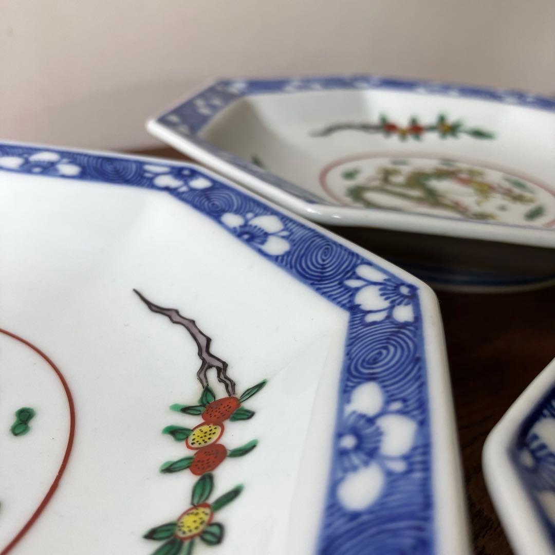 渋草焼　芳国舎　渋草芳国　龍　八角皿　飛騨高山