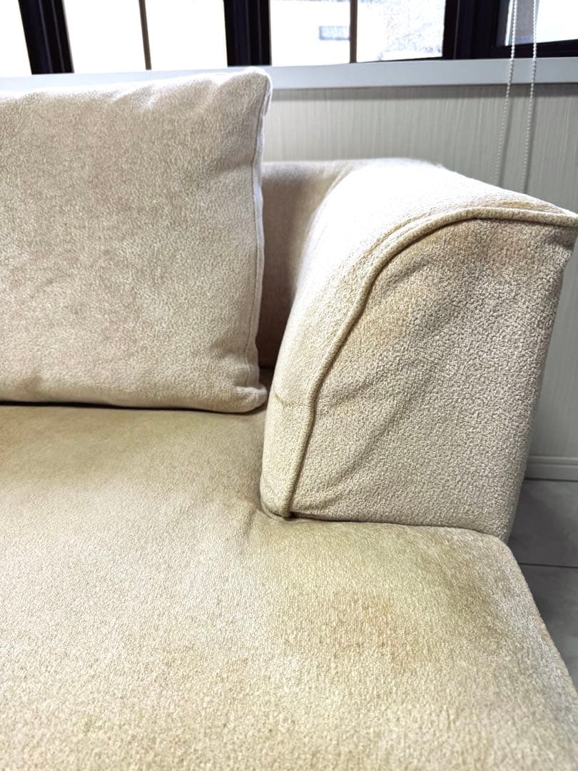 ベージュ ファブリック ソファ
