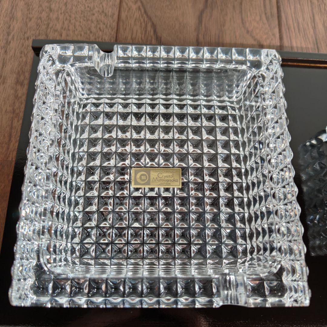 マツガオカクリスタル 灰皿 皿 ライター トレイ セット
