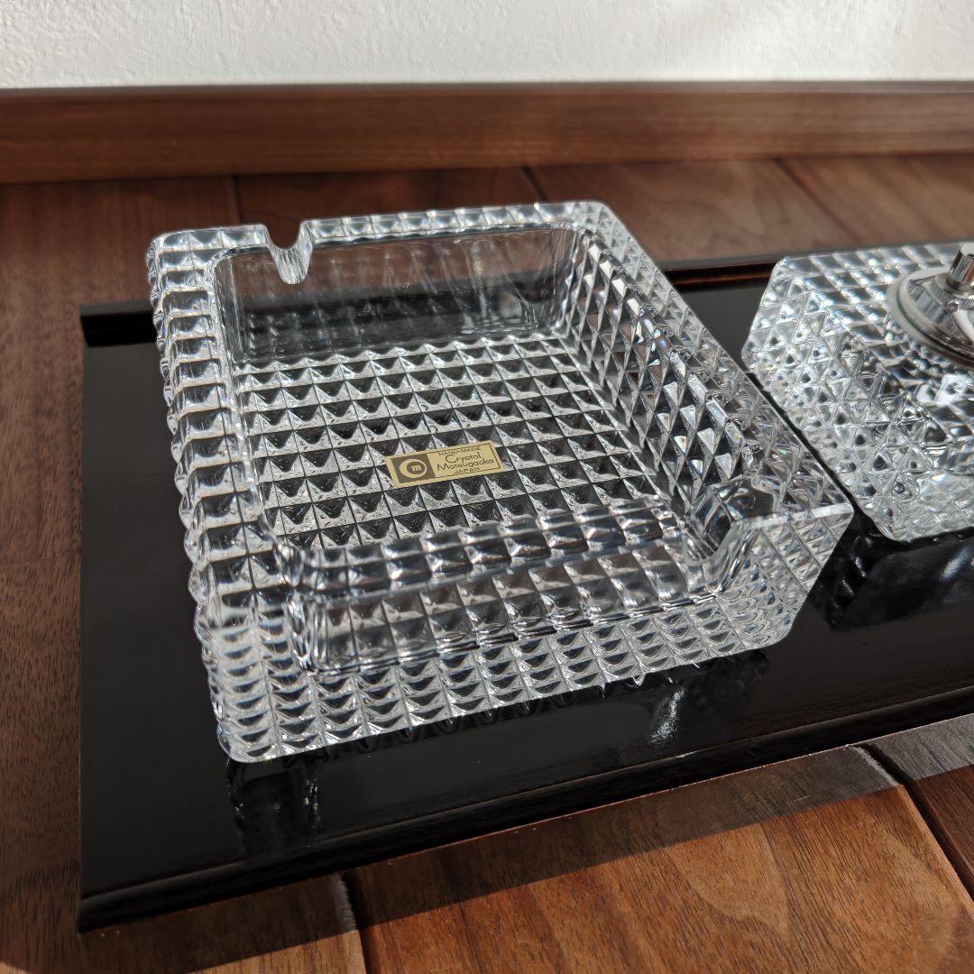 マツガオカクリスタル 灰皿 皿 ライター トレイ セット